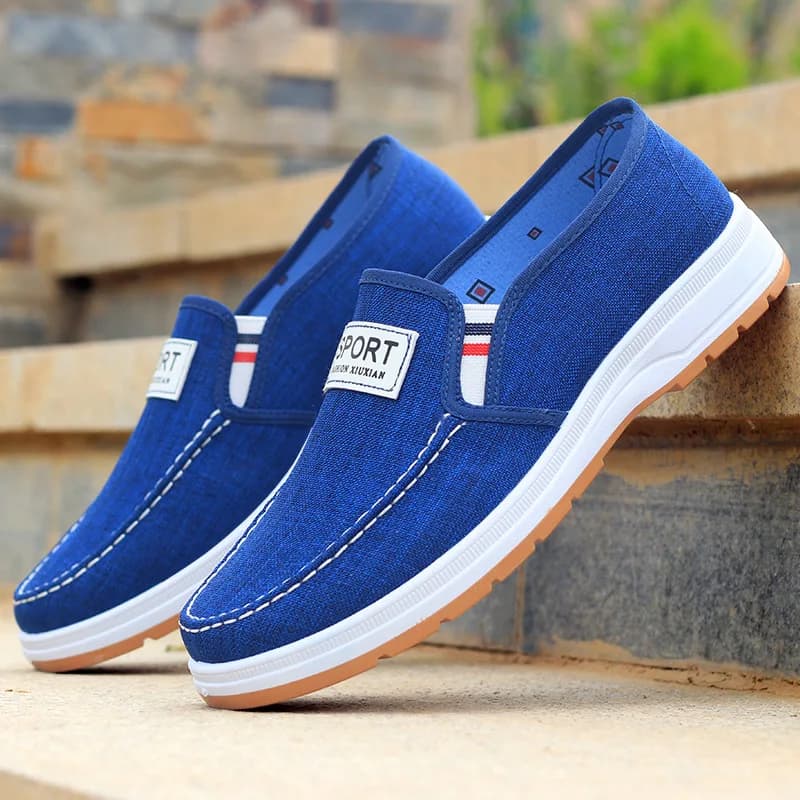 Summer canvas shoes for men, old Beijing cloth shoes, casual shoes, breathable shoes for the elderly, slip-on shoes