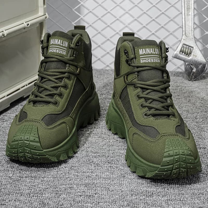 New Men'S Hiking Boots, High-Top Plus Size Athletic Trail Shoes, Comfortable Thick-Soled Lightweight Casual Walking Shoes, Suita
