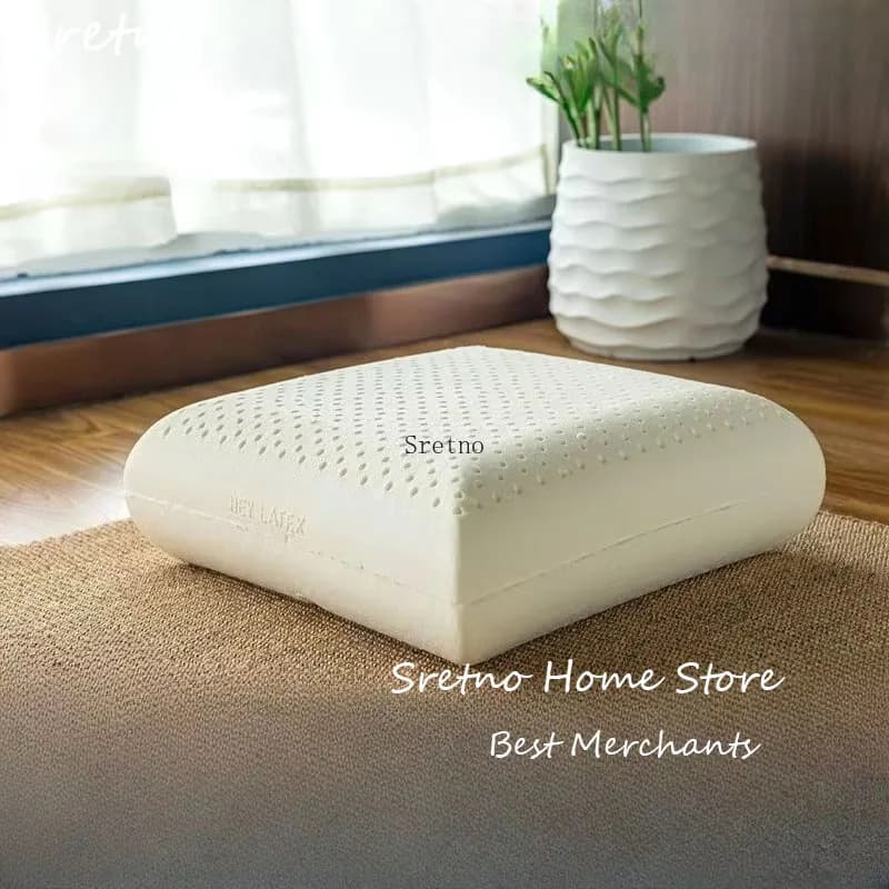 SRETNO Thai Cuscino per sedili in lattice naturale Sedia da ufficio Sedile Supporto per il collo lombare Cuscino per pisolino Cuscini per schienale Tappetino per auto Safa quadrato