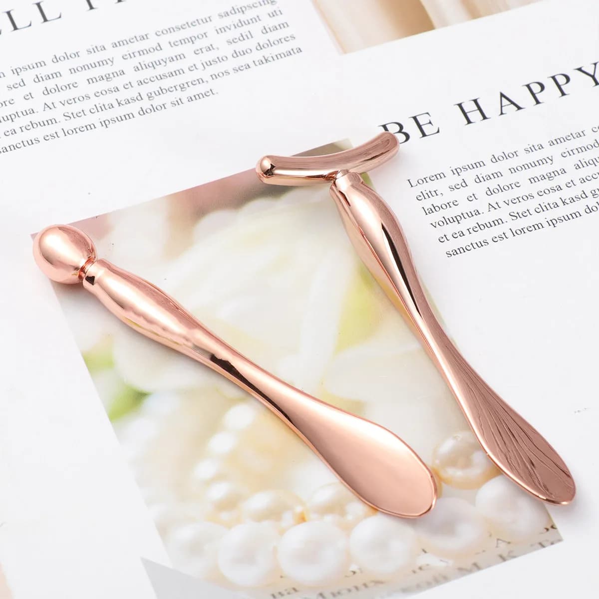 2 Pcs Skin Care Tools Eye Massage Stick Face Mask Spoon Metal Makeup Spatula Mini