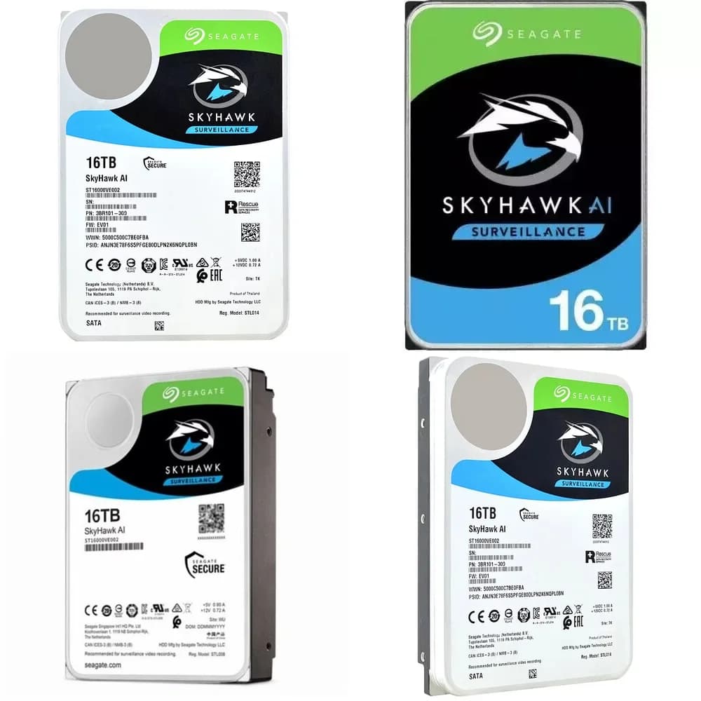 Disco Rigido Interno da 16TB 3.5 Pollici 7200RPM SATA III per Server, NAS, PC Desktop, Workstation, Backup HDD per ST16000VE002