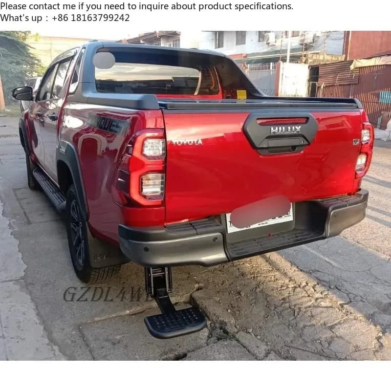 Pedana posteriore retrattile DUKE4WD compatibile con HILUX REVO RANGER NP300 DMAX L200, gradino per portellone posteriore.