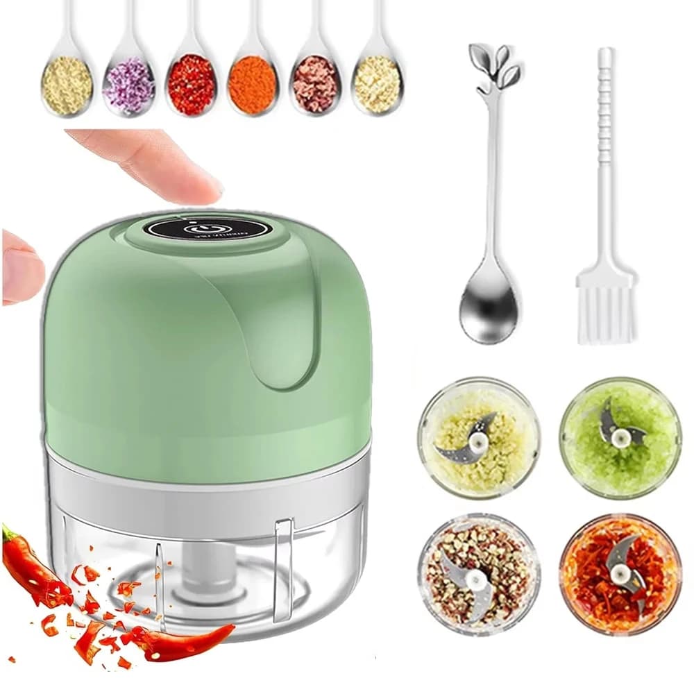 Tritatutto Elettrico Multifunzione, Frullatore Portatile USB per Verdure, Carne e Aglio, Mini Frullatore per Cucina