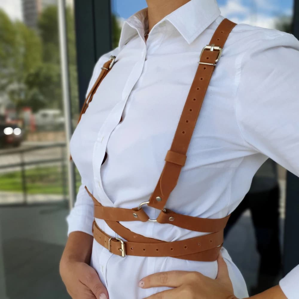 Cintura per imbracatura moda donna Cintura per lingerie in pelle Corsetto Bretelle per donna Imbracatura per abbigliamento fetish gotico Accessori donna