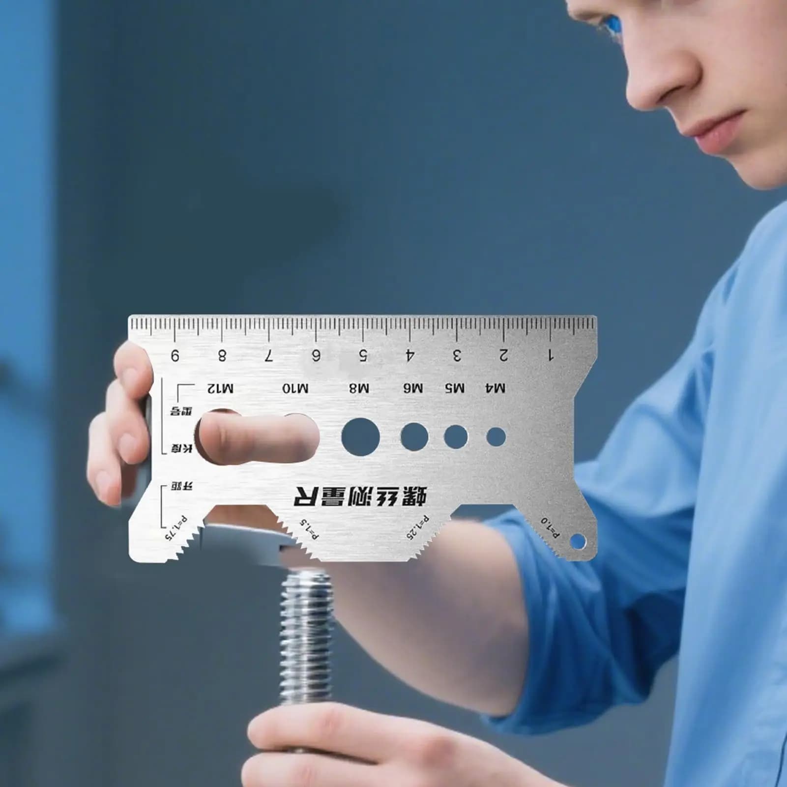 Thread Checker Screw Measurement Ruler Stainless Steel Calipers Metric Gauge Tool For Mechanics Engineers Metalworking