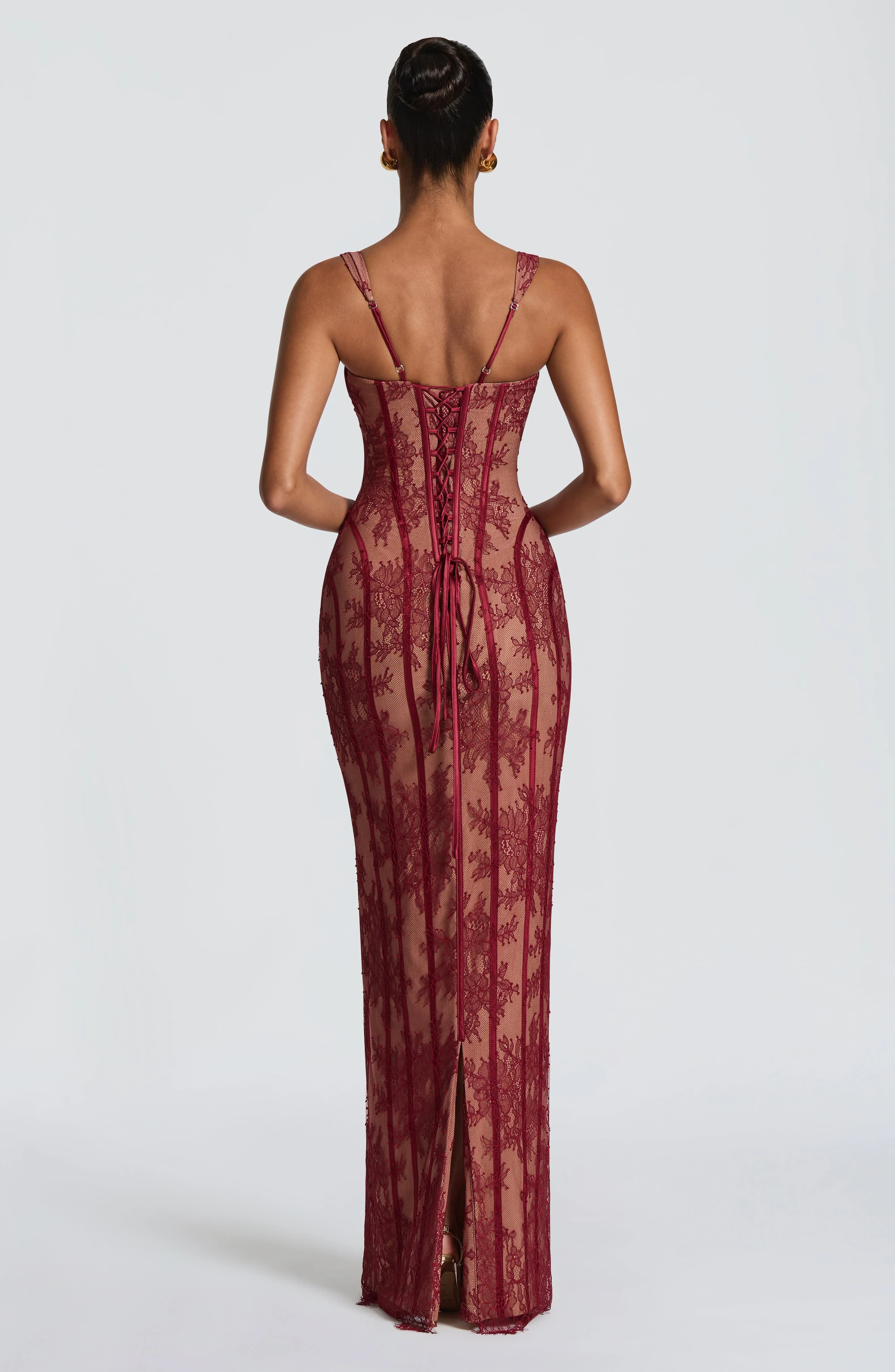 Square Neck Spaghetti Strap Lace Mermaid Maxi Dress Women Corset Bodycon Wedding Bridal Evening Gown Elegant Formal Party Dress