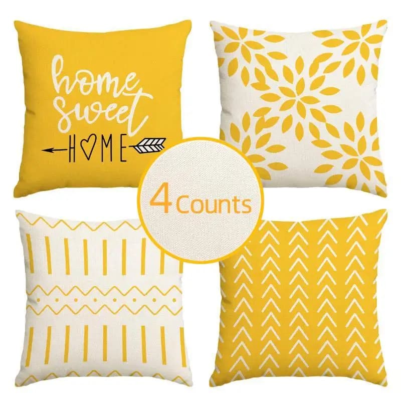 Pillow pillow with geometric pattern without filler (4 counts) Modern and simple pillow sheet Decorative cushion for sofa and home bed