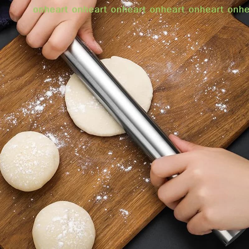 Mortaio in Acciaio Inossidabile, Utensile da Cucina Antiaderente per Impastare Pizza, Noodles, Biscotti e Ravioli