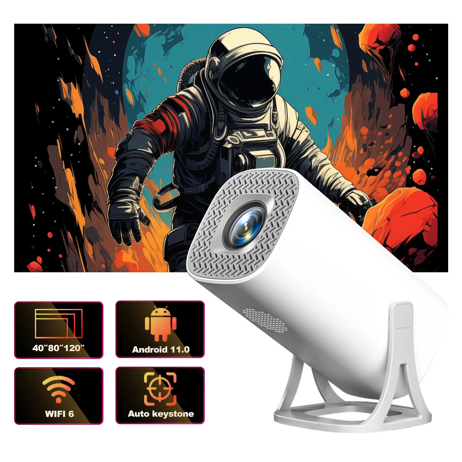 Proiettore Mini S40 Android 11 Supporto 4K 1080P WiFi 2.4G/5G BT5.0 Proiettore 1280*720P Home Cinema Portatile