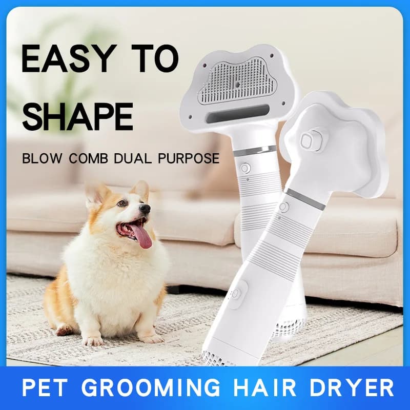 Hair dryer 3-in-1 for the Cleaning and Beauty of Domestic Animals, Massage and Removal Dogs and Cats' Peles, Pettine Hairdryer