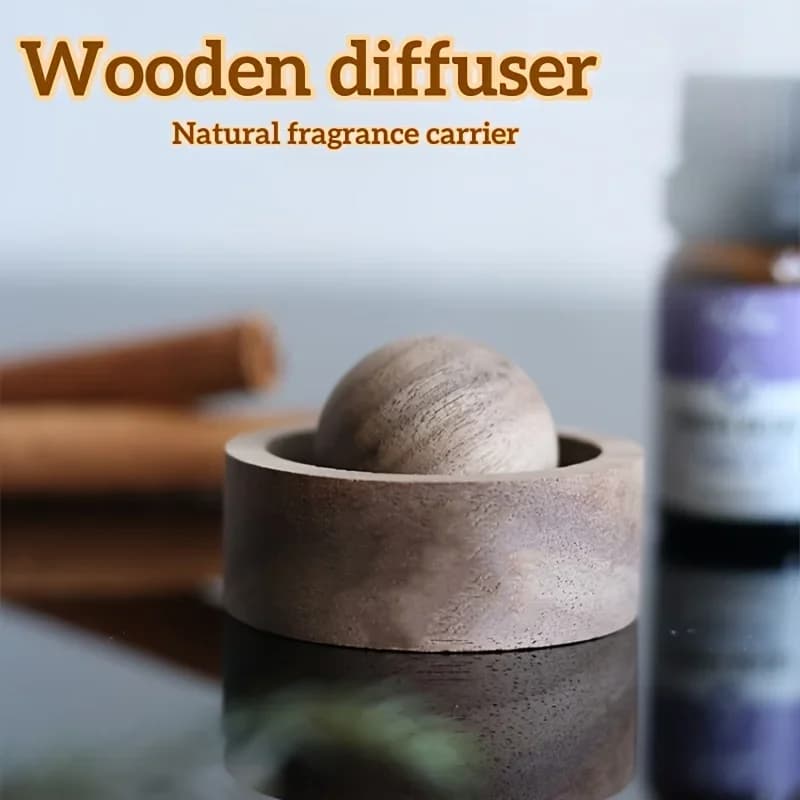 Diffusori di Oli Essenziali in Legno - Design Sferico, Diffusione Naturale di Fragranze, Decorazione per Camera da Letto
