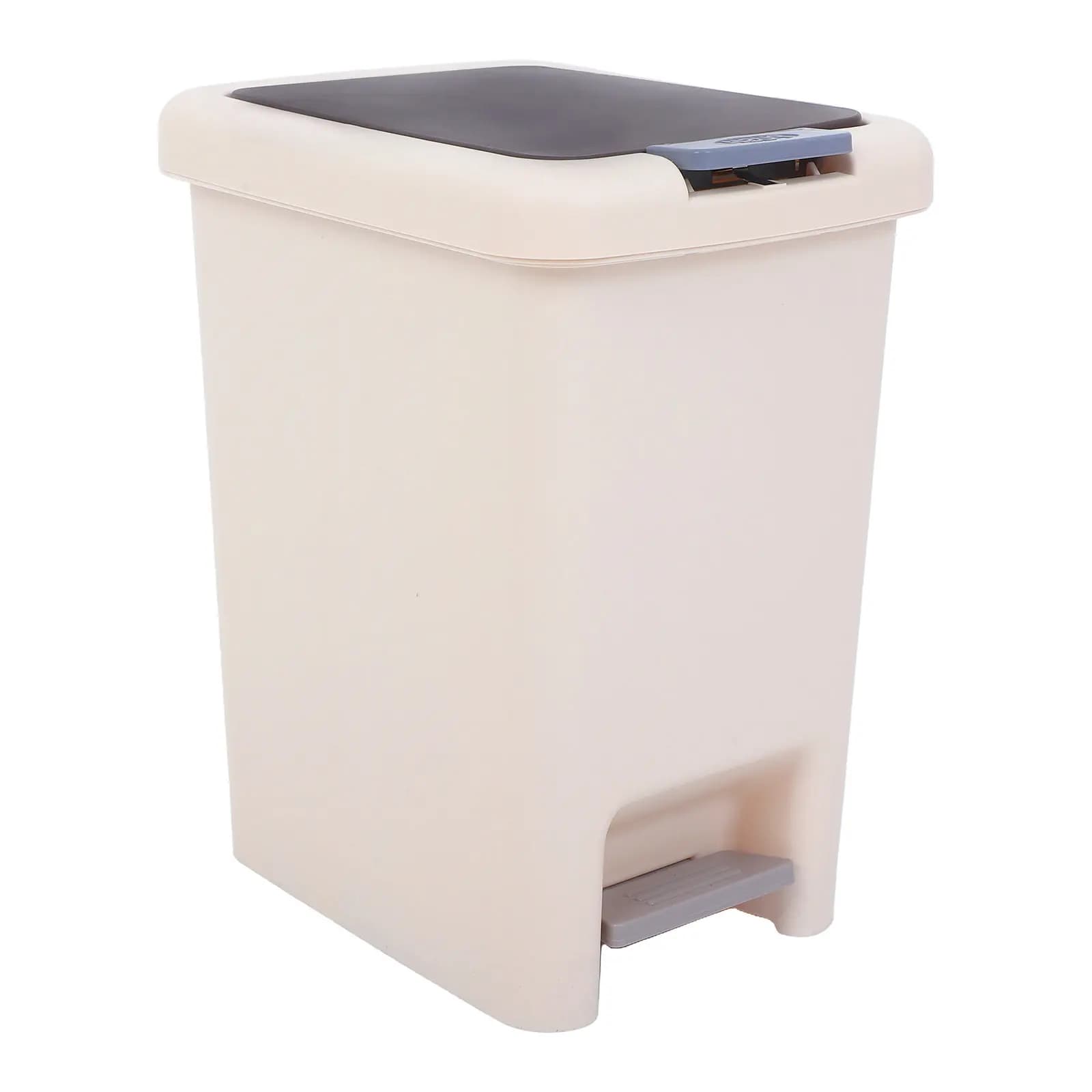 Cestino per Rifiuti da Bagno con Pedale, in Plastica, Rettangolare, con Coperchio, Piccolo Contenitore per Spazzatura per Camera da Letto, Ufficio, Cucina
