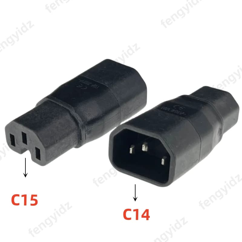 fengydiz IEC 320 C14 maschio a C15 spina bollitore femmina Adattatore di alimentazione CONVERTITORE PLUG