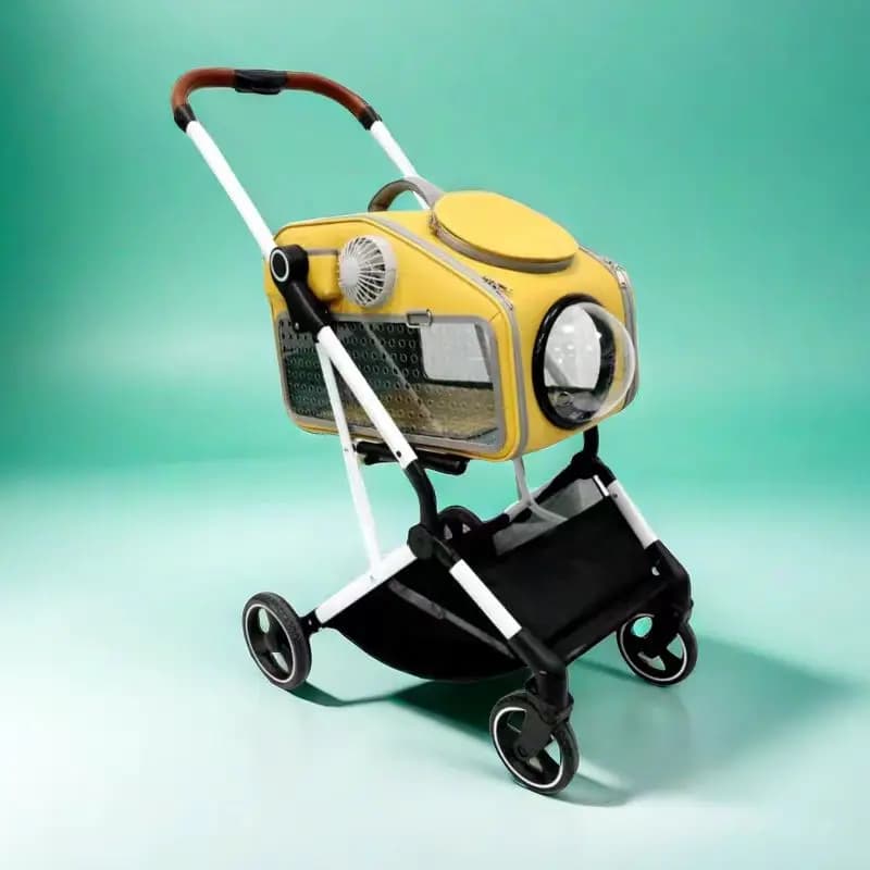 Carrello per cani in alluminio di grandi dimensioni Passeggino portatile per animali domestici Gabbia per spettacoli per cani Trasportini per animali a 4 ruote