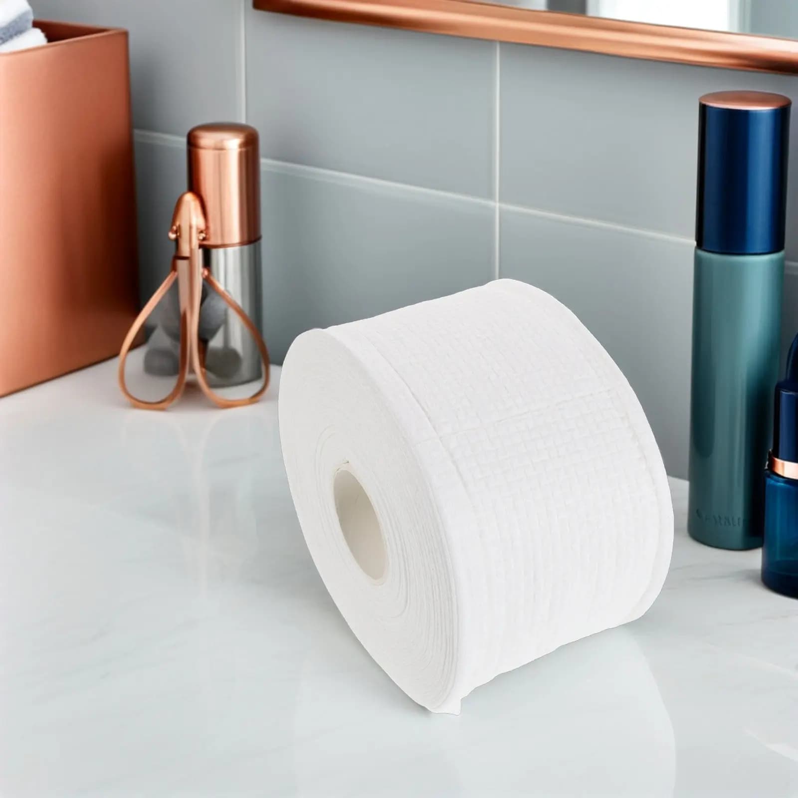 1 Rotolo di Salviette Monouso per il Viso, Morbide e Spesse in Cotone, per Pulizia del Viso, Rimozione del Trucco, Pelle Sensibile, Spa, Viaggi, Uso Quotidiano