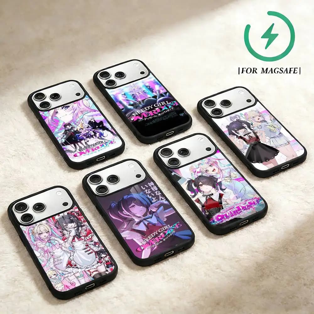 Cover per iPhone Anime NEEDY GIRL OVERDOSES per modelli 17, 16, 15, 14, 13, 12, Plus, Pro, Max con ricarica wireless magnetica MagSafe