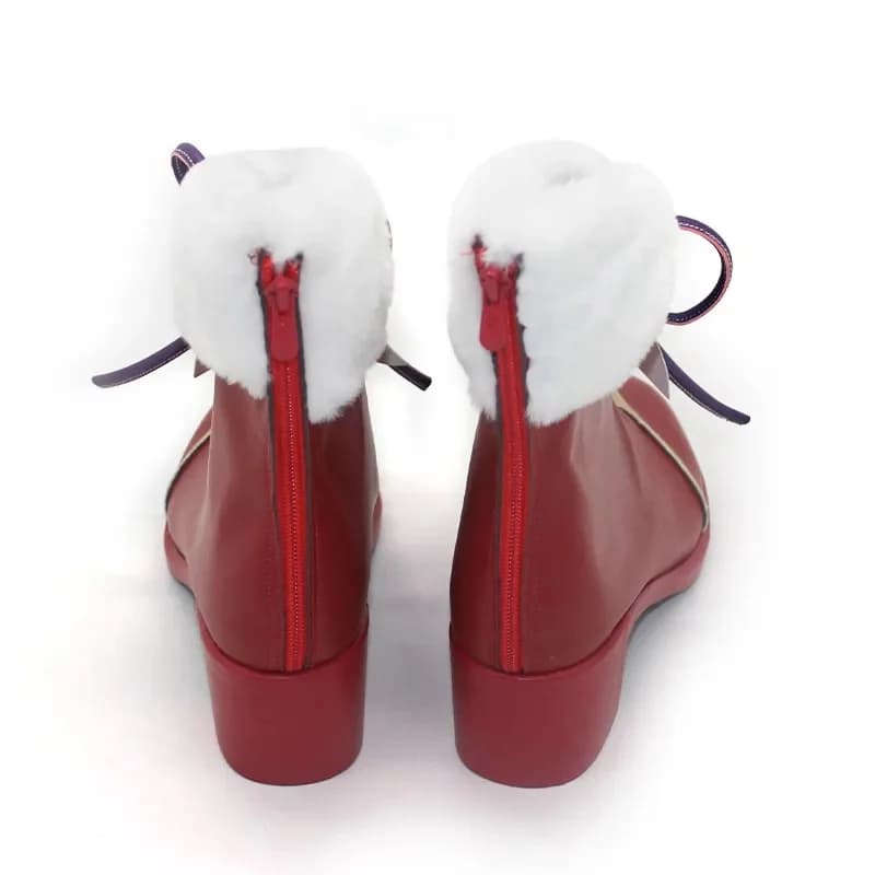 d'4,v;6 /8'Re:Life in A Different World From Zero Emilia Cosplay Shoes Red Boots Handmade Faux Leather Boots2;g'7;b.8\a/