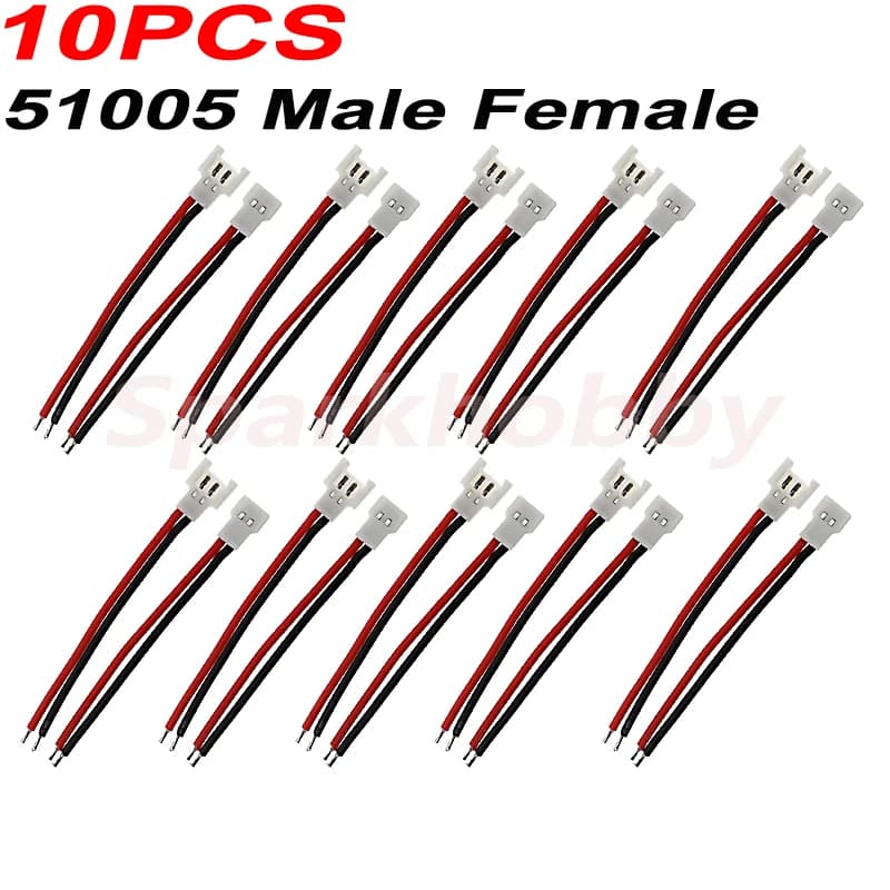 10 PCS 51005 1S Lipo Battery Balance Charger Cable Molex 51005 Male Female Plug 2.0mm Pitch For RC Models indoor drone ACCS part