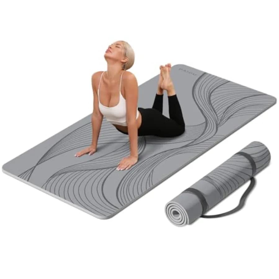 Large Yoga Mat-72'x36'x0.4' Extra Width ＆ ThickComfortable Non-Slip Exercise Mat-Works Great on All Floor for Stretching Yoga S