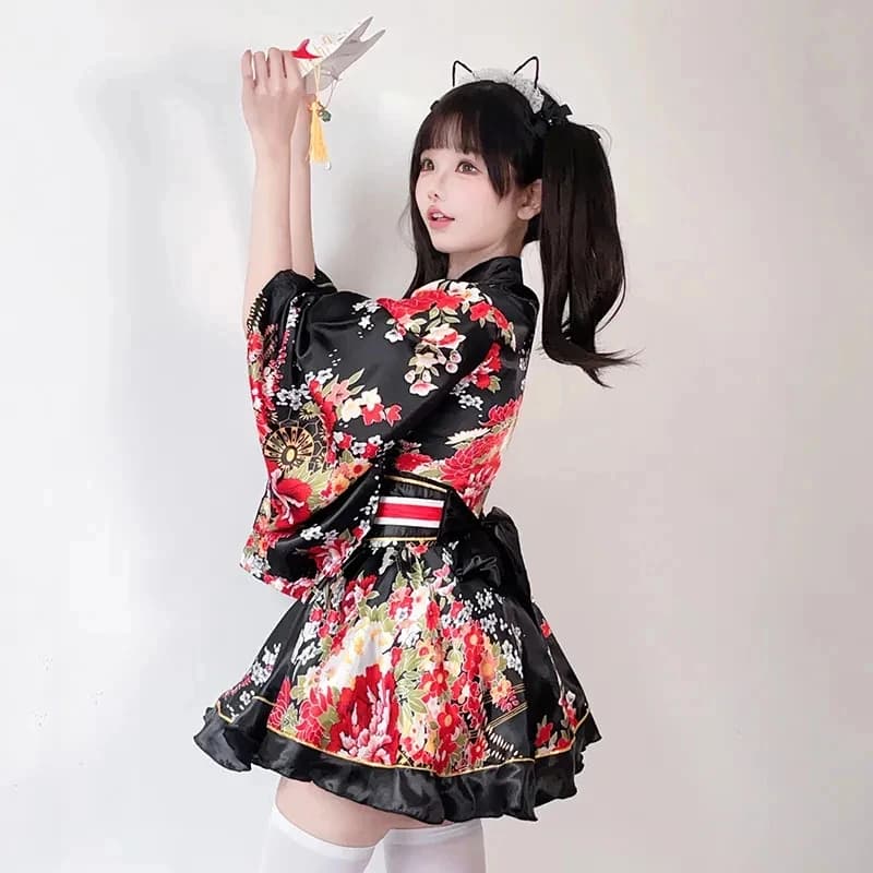 ♫ 2026 ❤ Abito Kimono Giapponese Modificato per Donna, Vestaglia Estiva, Costume Cosplay Anime, Costumi di Halloween, Sexy e Dolce Geisha Kawa ♫