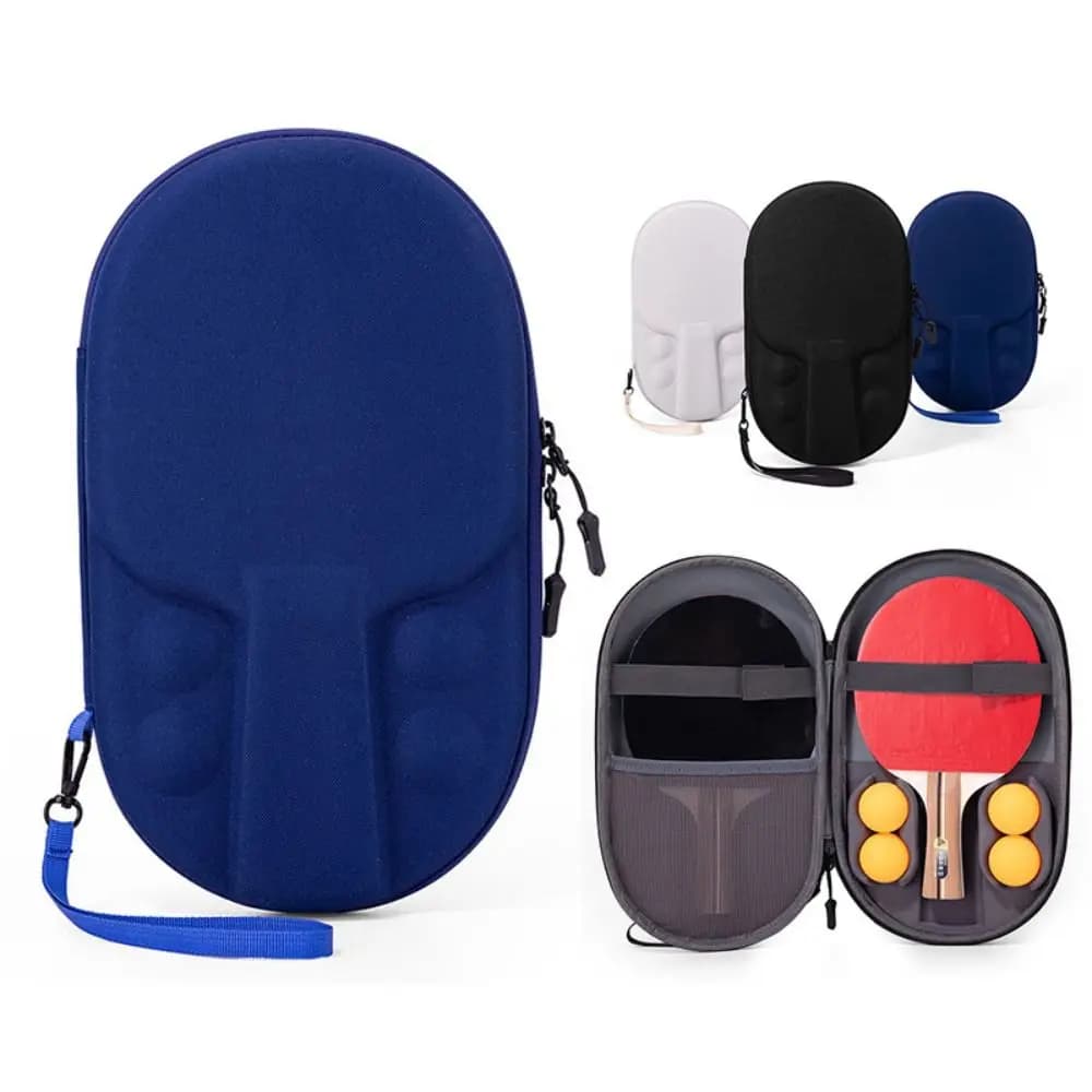 Portable EVA Ping Pong Paddle Protective Pocket Zippered Ping Pong Racket Bags Waterproof Shoe Pads