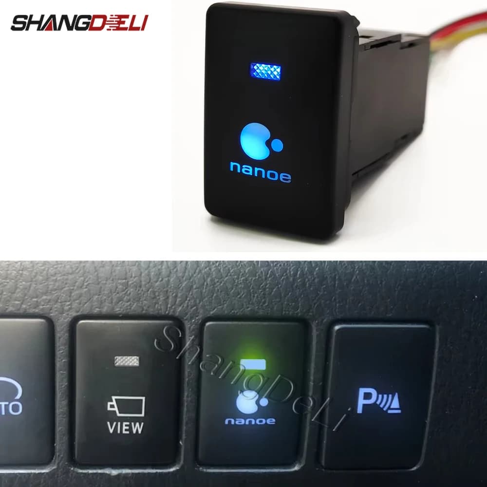 Auto Accensione Spegnimento Purificatore D'aria Nanoe Interruttore Pulsante Luce A LED Blu per Toyota Prius Hilux Land Cruiser Lc200 HIACE 2017-2022