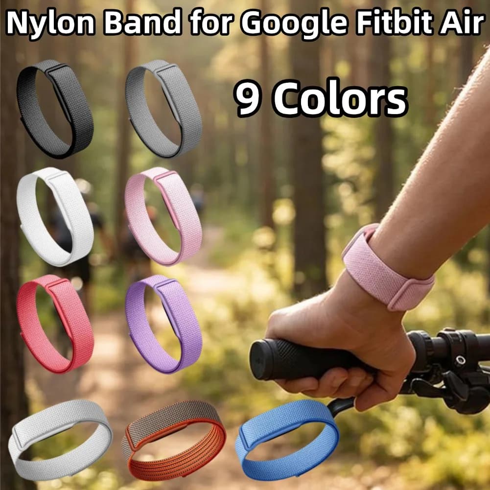 High-quality Sport Nylon Braided Watch Strap for Google Fitbit Air Bracelet Breathable Strap Adjustable Wristband With Velcro