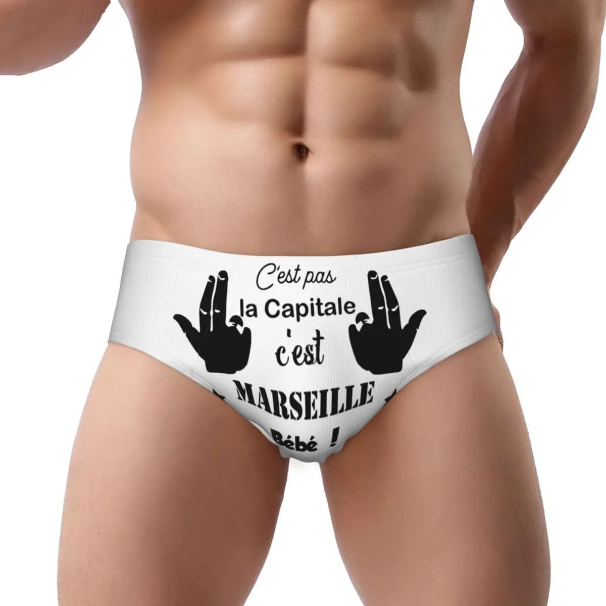 Slip da uomo personalizzati C'est Marsiglia JUL Brief Mutandine da uomo Mutande intimi traspiranti
