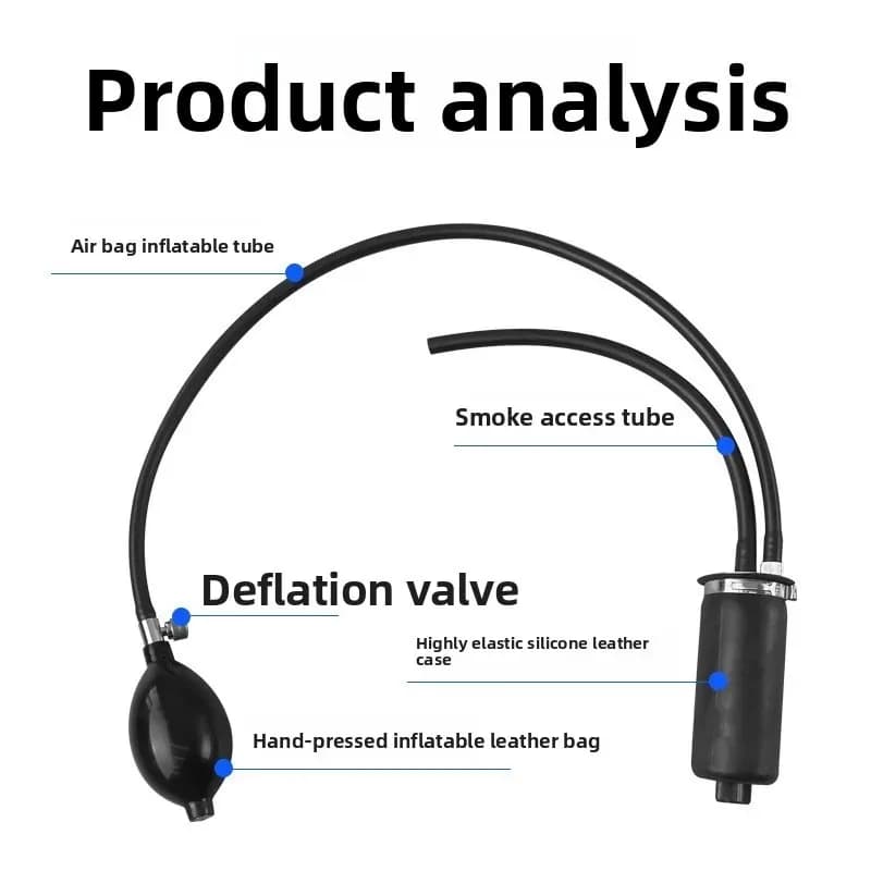 1 pz. Adattatore universale in gomma per rilevatore di perdite di fumo per auto, con membrana per macchina del fumo