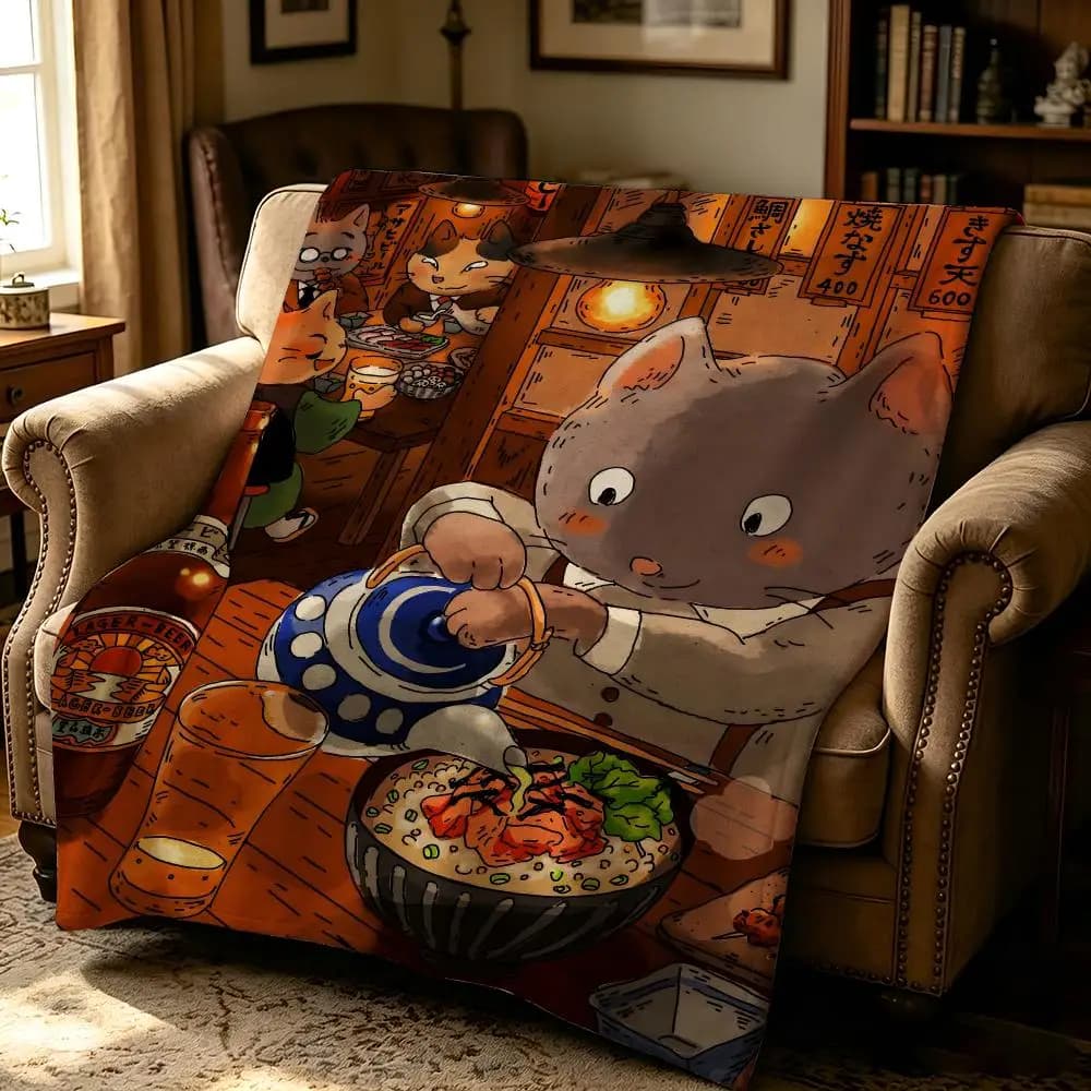 decor m-mimimi sticker-R Throw Thick Comfort Flannel Quilt, Multi-scene Use Indoor Outdoor Daily Nap