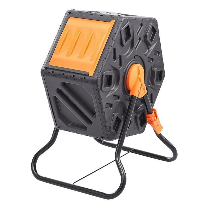 Composter da 18,5 galloni, Composter a Tamburo Compatto con Camera Rotante Singola, Porta Scorrevole e Telaio in Acciaio, Composter a Tamburo Piccolo Senza BPA per Giardino, Cucina, Cortile, Esterni