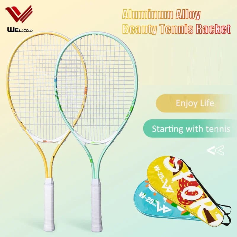 Racchetta da tennis elegante Racchetta da allenamento per principianti Sport all'aria aperta per adulti Racchetta da tennis professionale ultraleggera in lega di alluminio