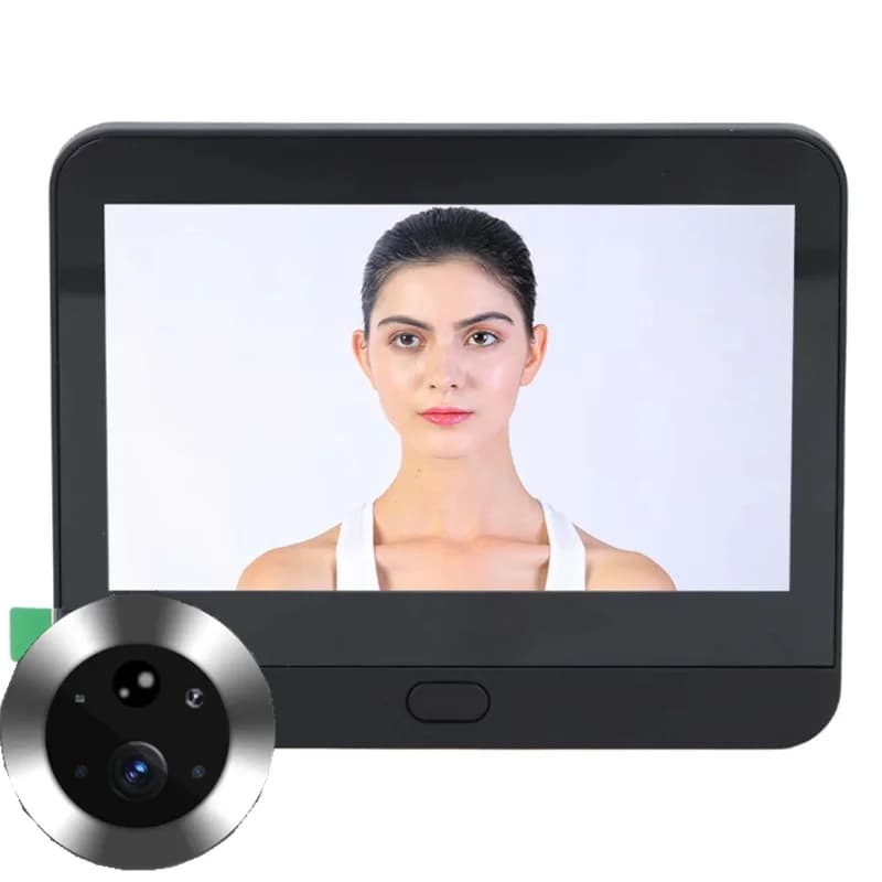 Batteria per campanello Video con controllo accessi digitale da 4.3 pollici-Mini Wifi Electronic Cat Eye Night Vision1080P telecamera per occhi con sensore automatico