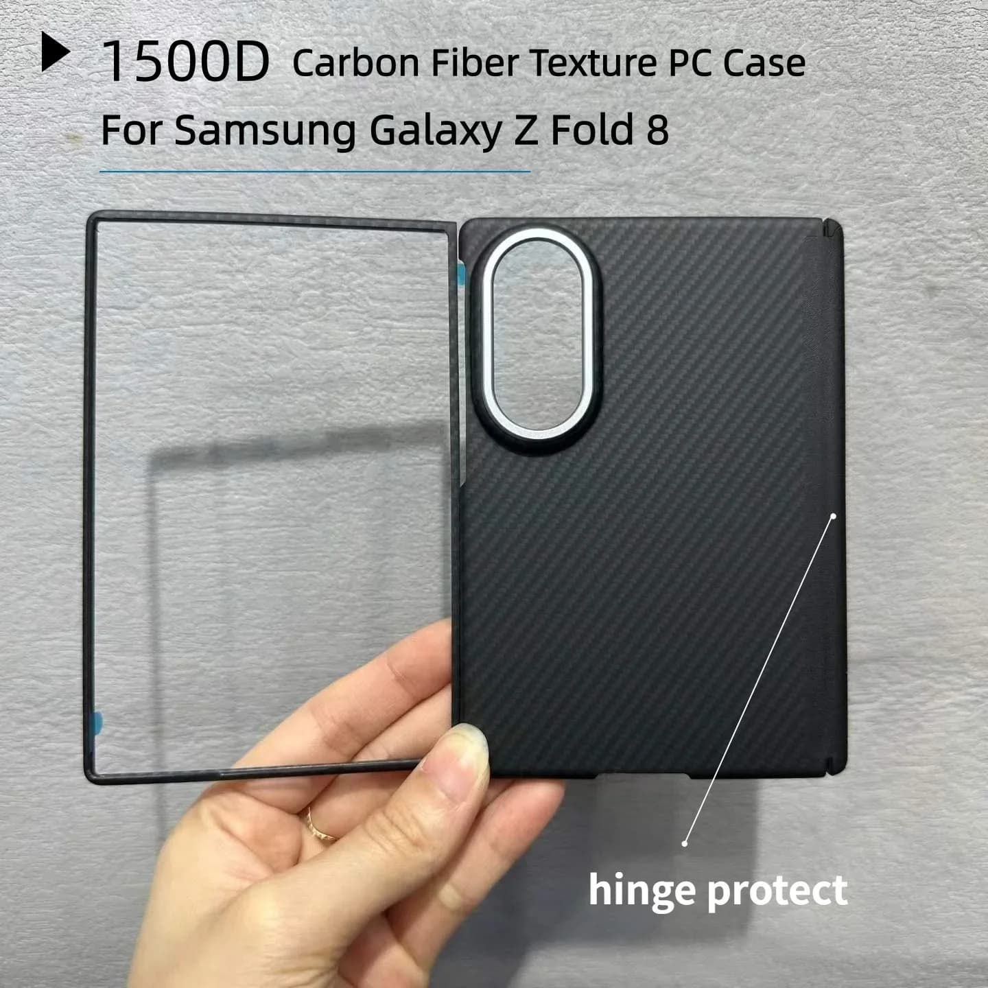 Business Carbon Fiber Texture Magnetic Hinge Protect Cases for Samsung Galaxy Z Fold 8 Wide for Magsafe Wireless Charge PC Cover