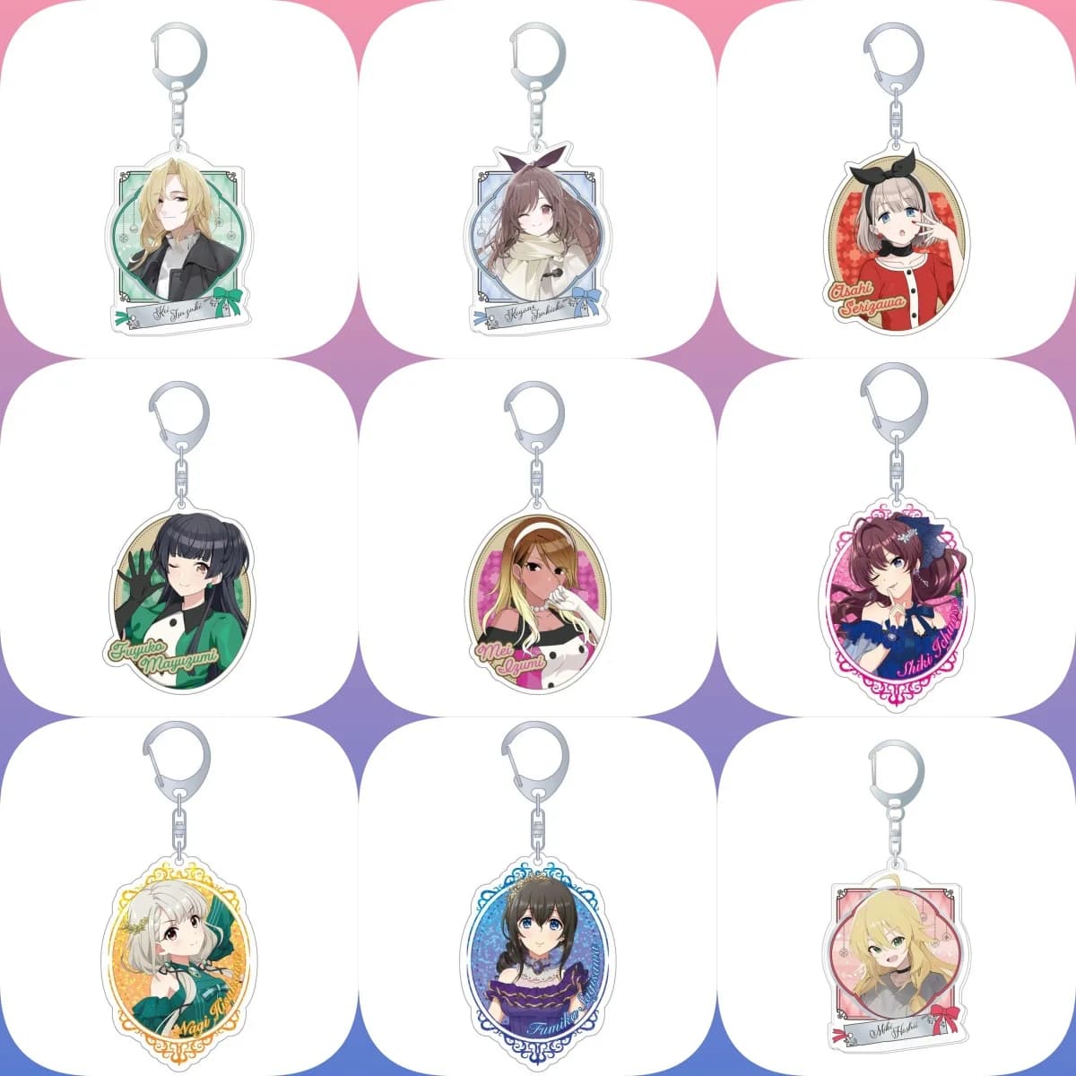 Gioco da 6 cm The Idolmaster Portachiavi in acrilico Modello Personaggi cosplay Ornamento Accessori Merci Regali di Natale