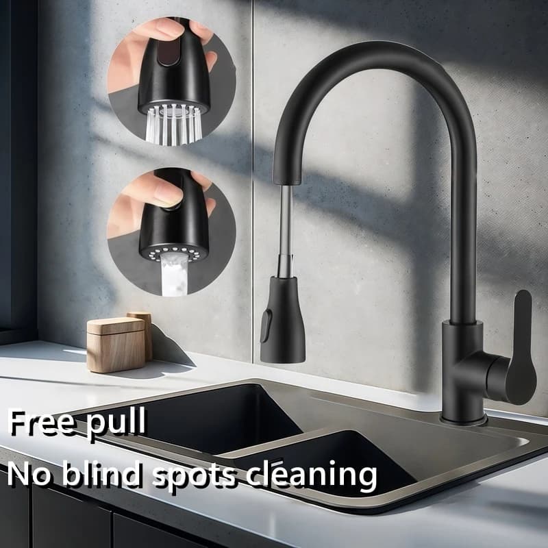 2025Nuovo moderno in acciaio inossidabile 360 ° Il rubinetto telescopico rotante in acciaio inossidabile è più durevole rubinetto per lavabo da bagno per lavello da cucina
