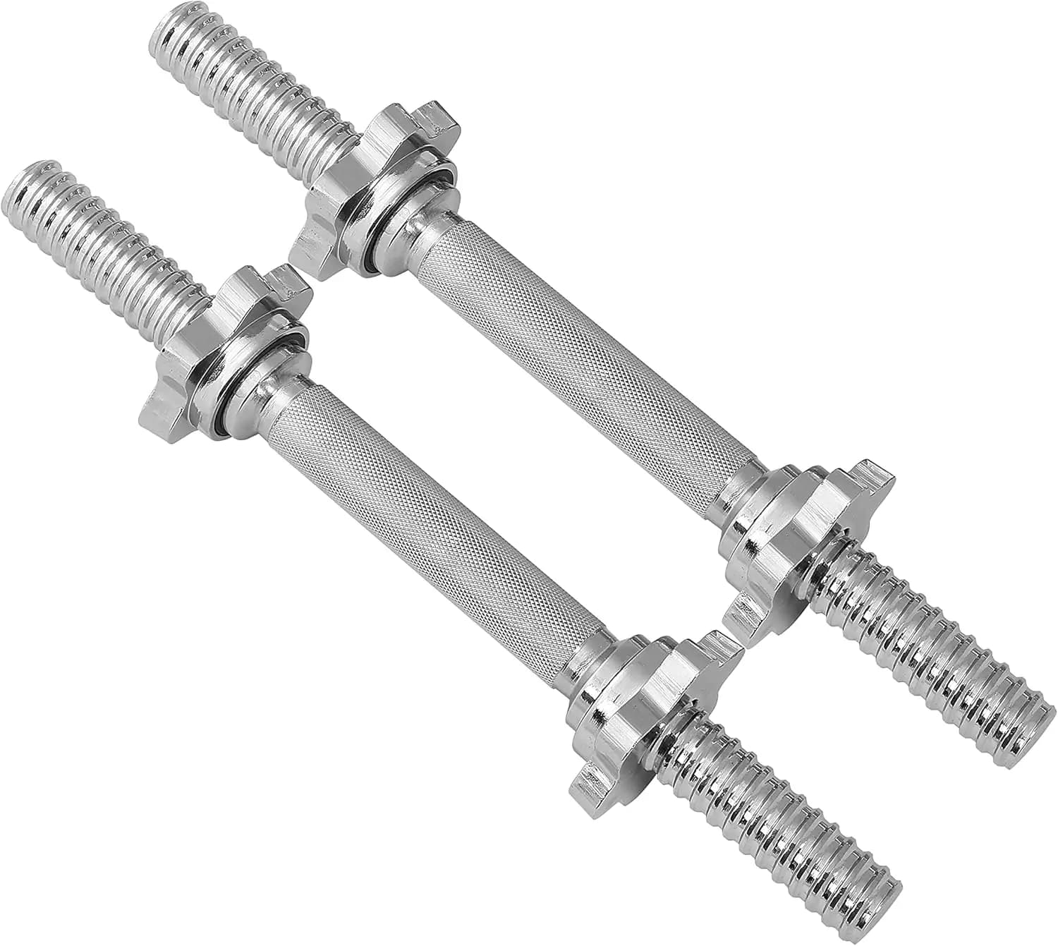 Set of 2 Adjustable Handles for Manubri with Star Collars for Standard Plates 1 Inch, Ideal for Home Use and Gym