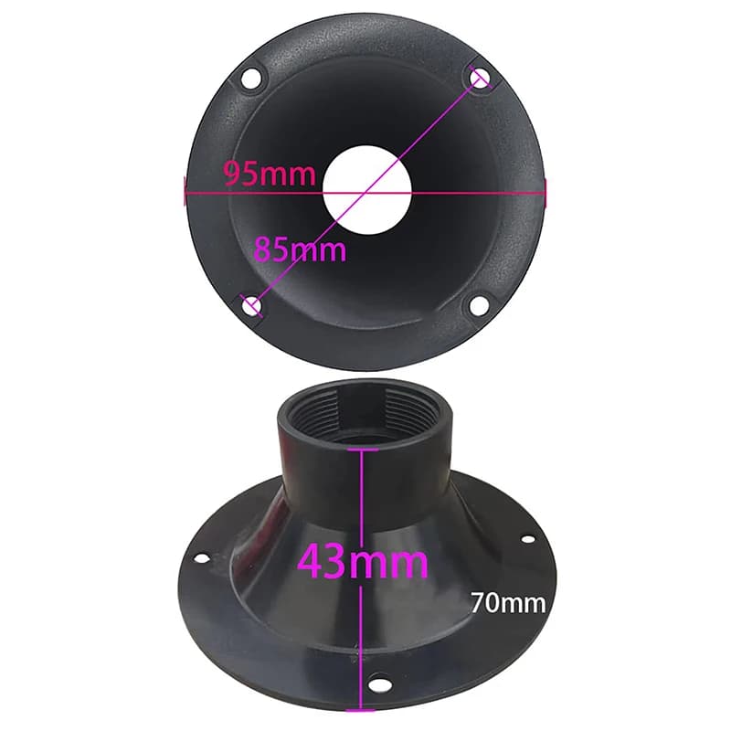 【C】1Pc 4 Inch Small Size Horn Tweeter Speaker Repair Accessory Plastic Threaded Mouth Case 95mm Plastic