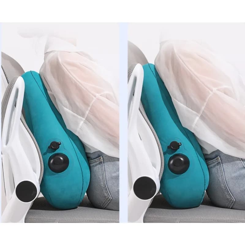 Cuscino ergonomico gonfiabile per supporto lombare, tipo a pressione, per il comfort della schiena durante i viaggi a lunga distanza, cuscino lombare da viaggio
