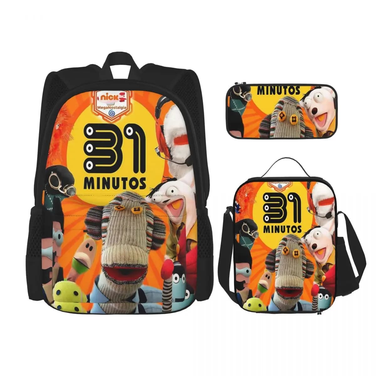3pecs/set 31 Minutos Chilean Comedy Backpack for Student Tulio Trivino High School Canvas Bags Lunch bag Pencil Case
