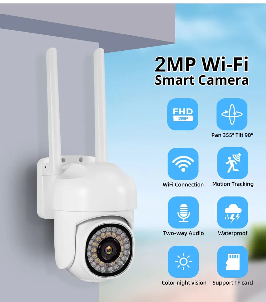 2MP 1080P YiLot APP 2.4G e 5G Dual Band WIFI a colori WIFI PTZ IP Dome Camera AI Umanoide Sicurezza domestica CCTV Baby Monitor