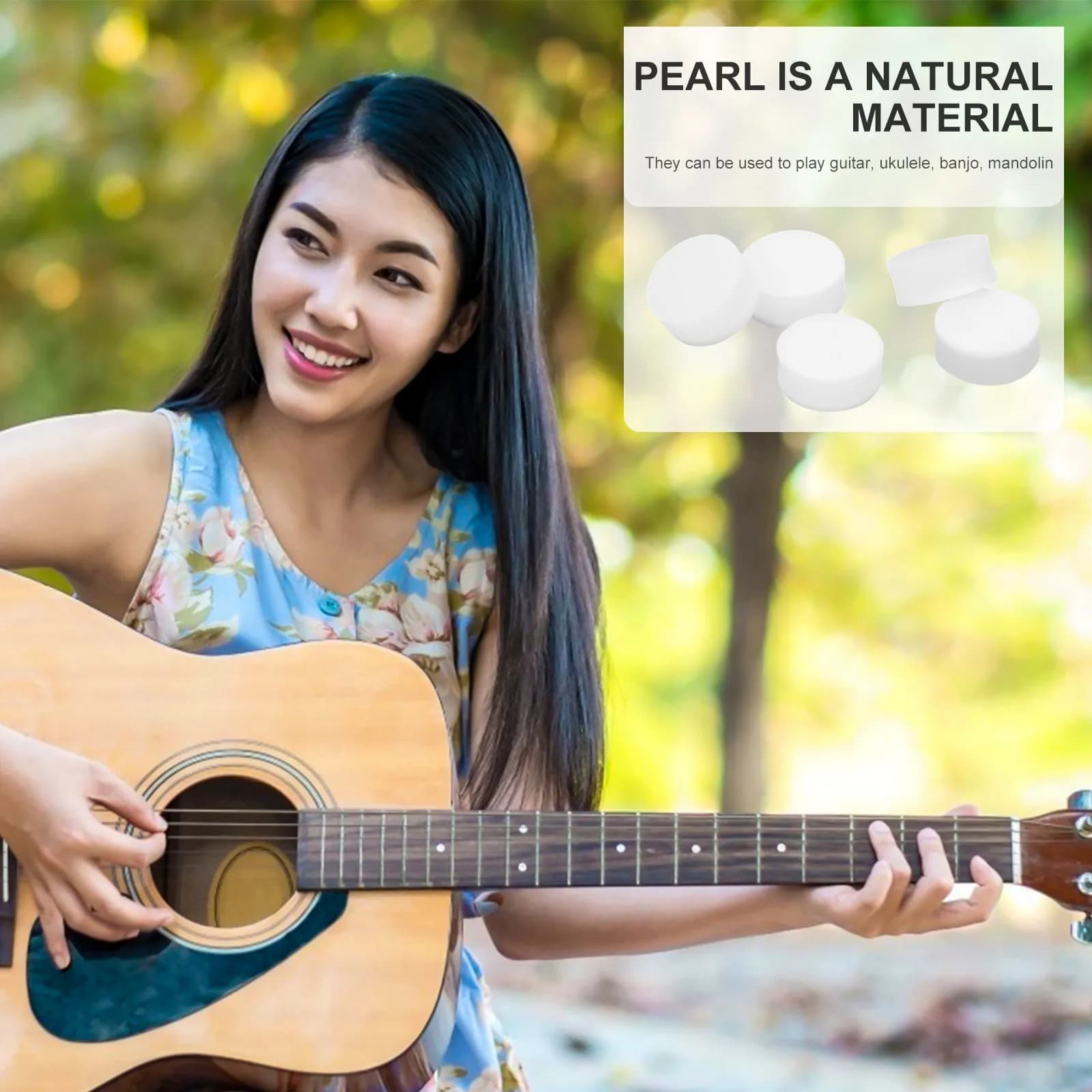 20 Pezzi Punti Decorativi in Madreperla Naturale per Tastiere di Chitarra Acustica, Classica, Mandolino e Ukulele