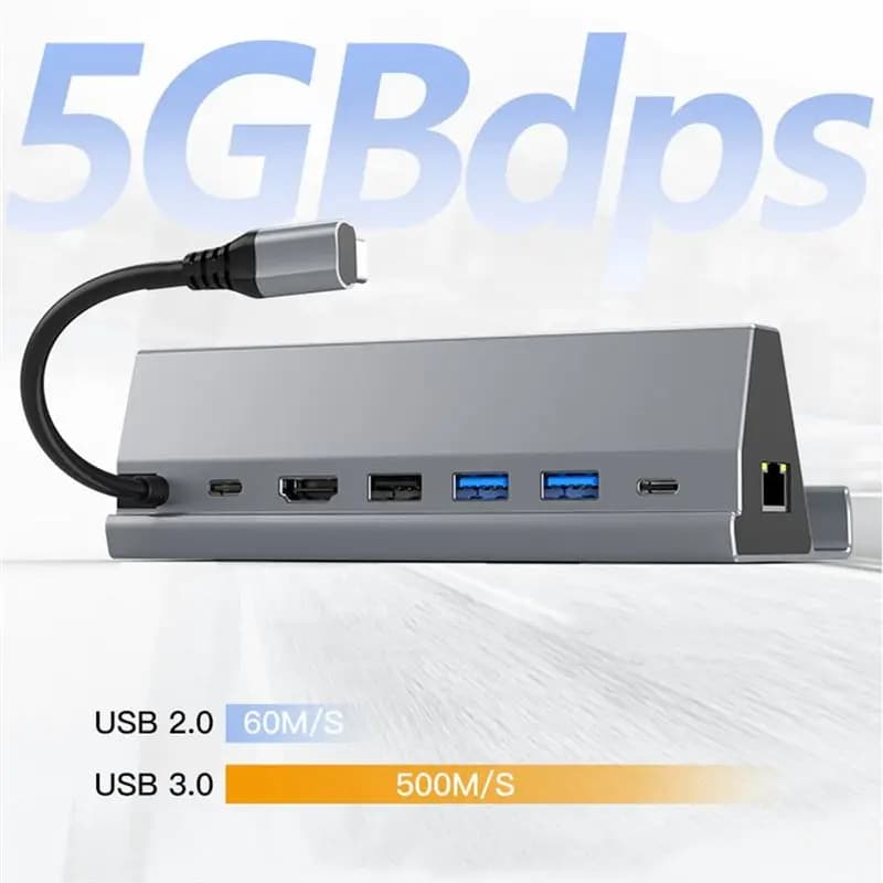 【Hoho】Per Steam Deck Dock Station Base TV Supporto Hub Docking USB C a RJ45 Ethernet Compatibile con HDMI USB3.0 per SteamDeck