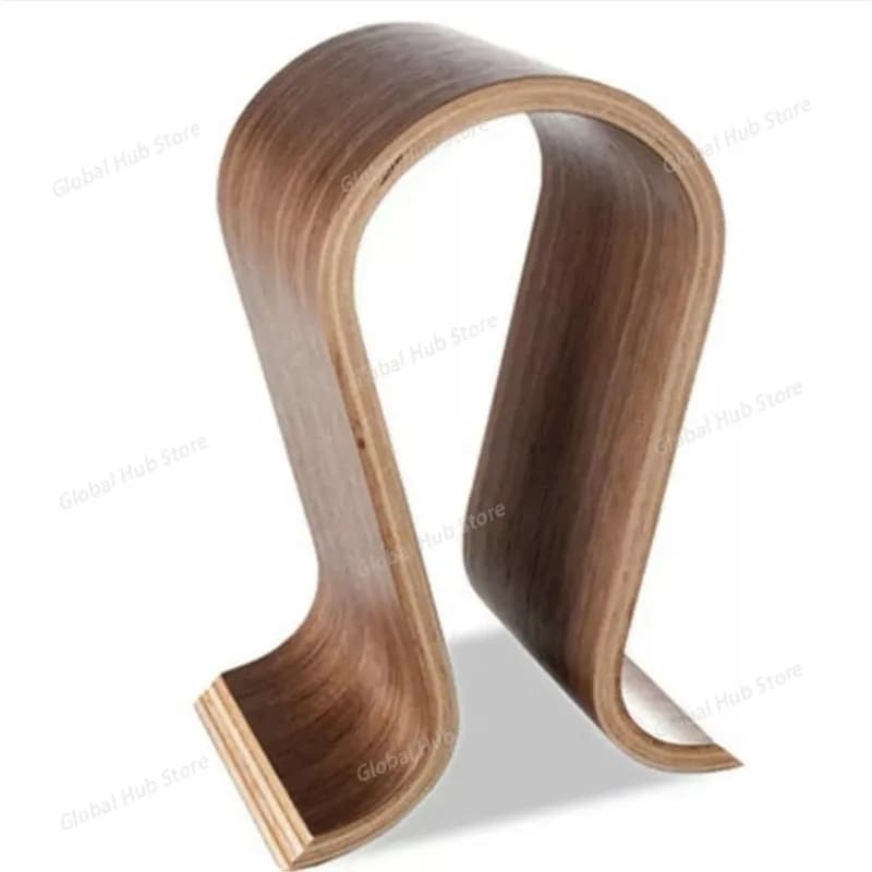 Supporto universale per cuffie in legno a forma di U Cuffie Supporto per cuffie Gancio per cuffie da scrivania Espositore per cuffie da gioco