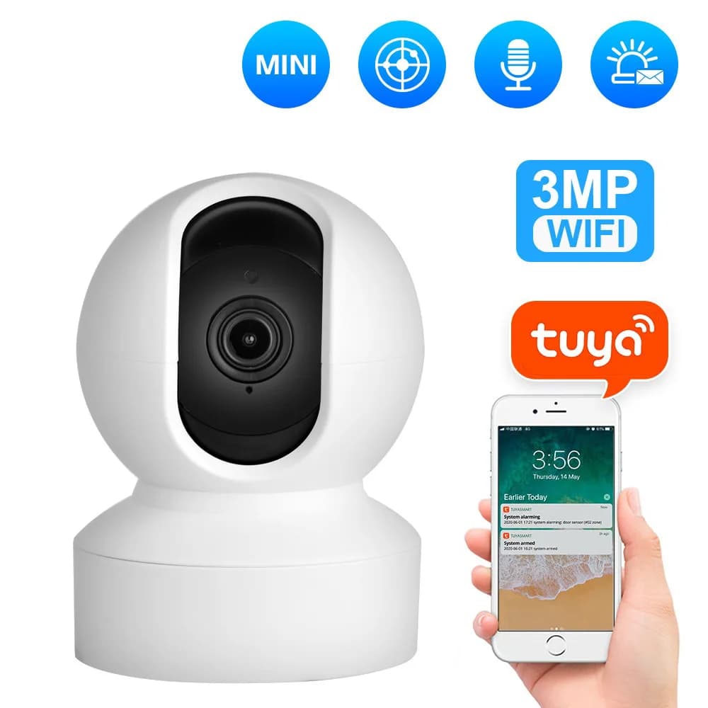 Tuya WiFi Mini telecamera 2K 3MP Full HD Telecamera IP di sicurezza interna Due vie di conversazione Baby Monitor Sorveglianza AI Auto Tracking Cam