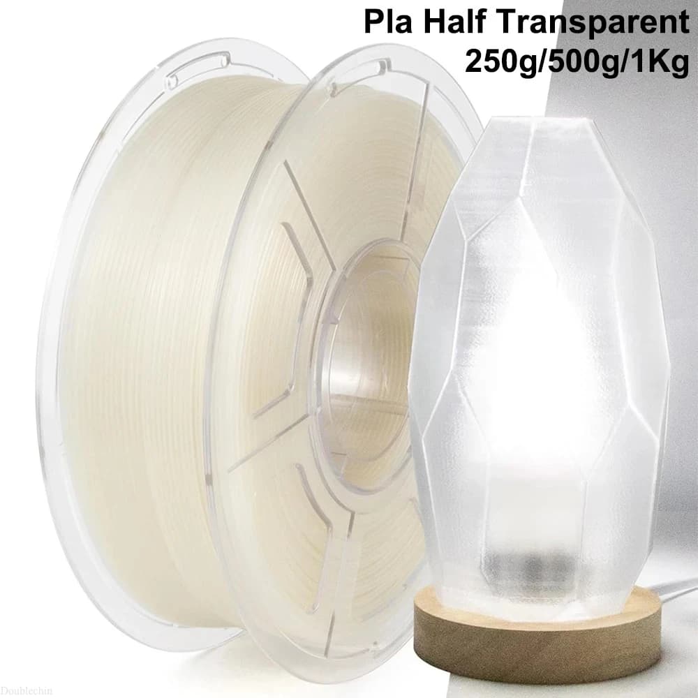 Crystal Clear Transparent PLA Filament 1.75mm Smooth Printing 3D Printer Material 250g 500g 1KG