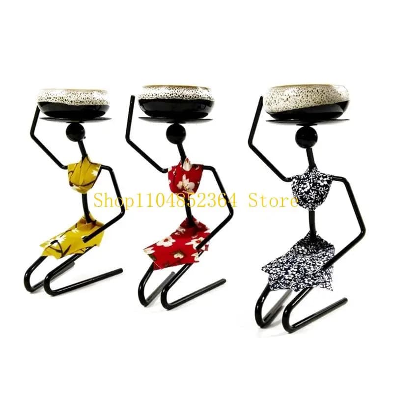 652F Anti Deformed Pot Exquisite Iron African Woman Flower Pot for Balcony