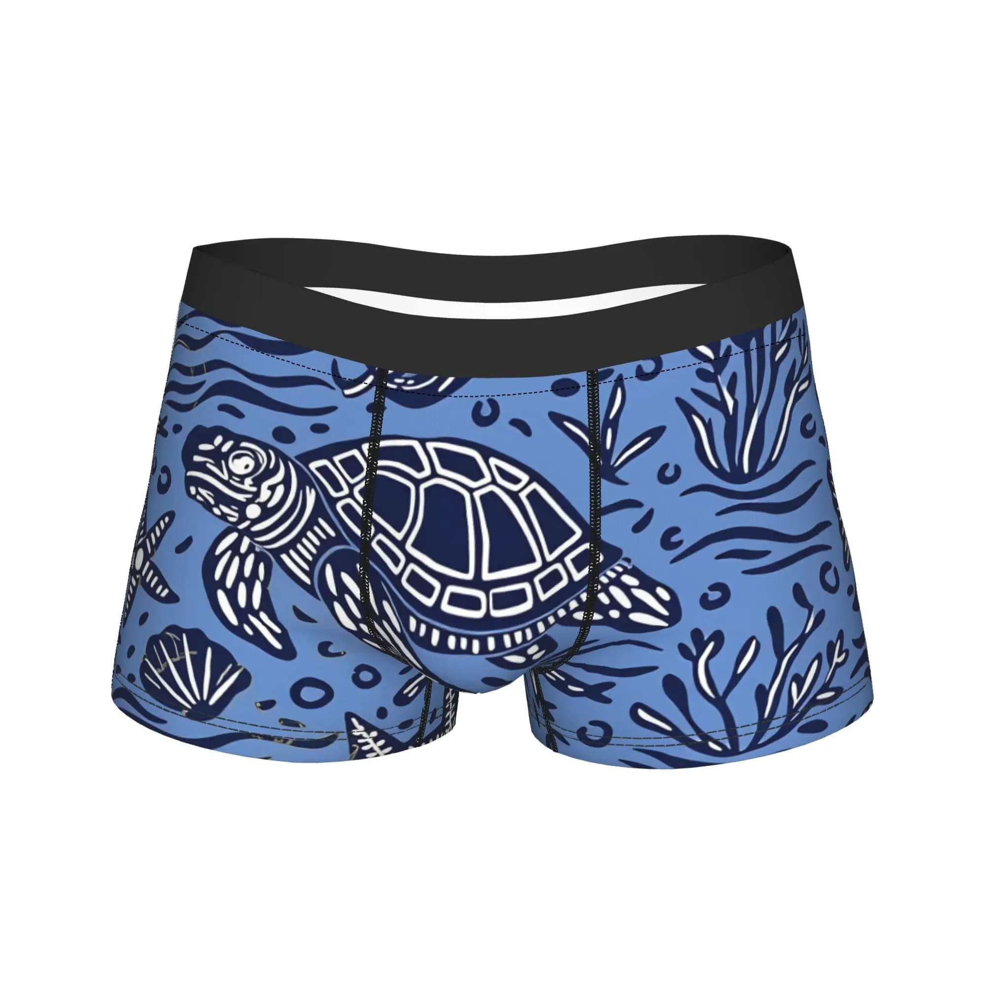 Sea Turtle Underwear Novelty Panties Customs Boxer Brief For Male Pouch Plus Size Boxer Shorts