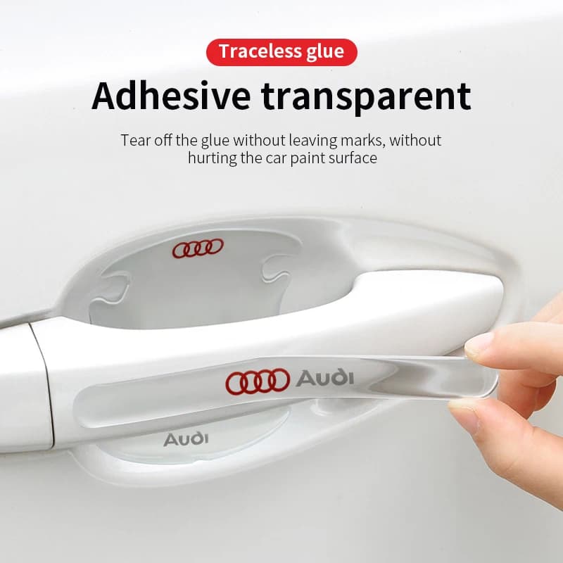 4/8Pc PVC Decal Car Door Handle Bowl Anti-scratch Sticker For AUDI A1 8X A3 8P 8L A4 B6 B7 B8 A5 A6 C6 A7 A8 TT Q3 Q5 Q7 Q8 Logo