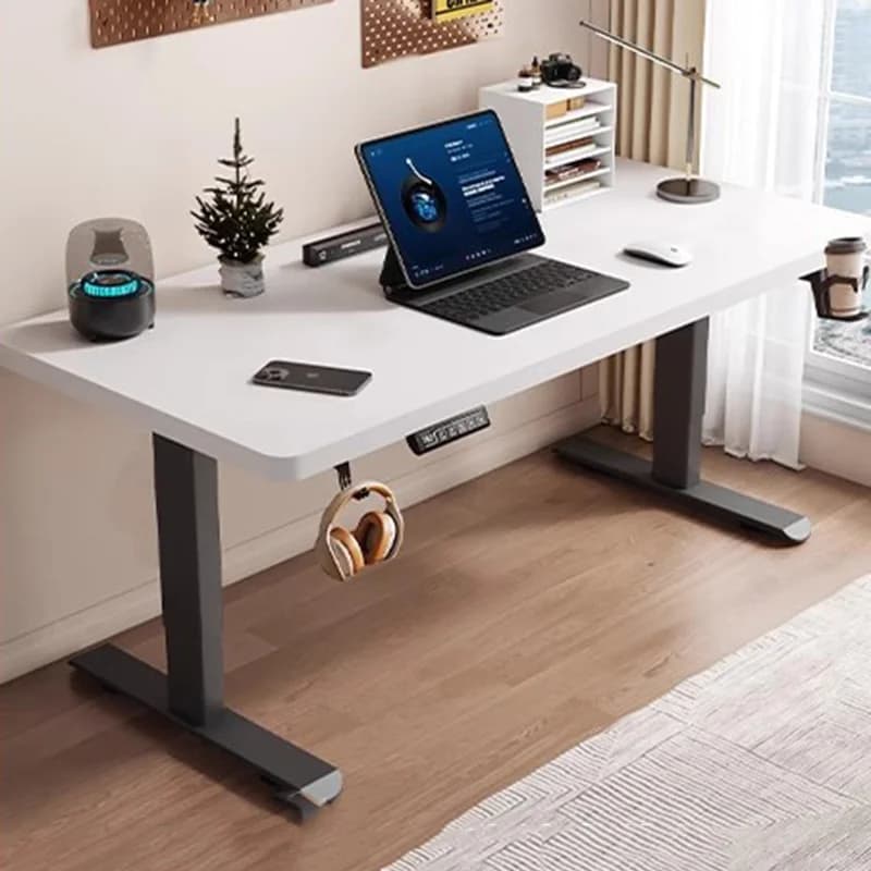 Scrivania da Gaming e Ufficio Moderna, Scrivania per Computer Regolabile in Altezza, Design di Lusso, Arredamento Trendy per Ufficio